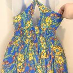 Free People  Blue Washed Ashore Mini Dress Strappy Back Size S Photo 5