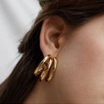Trendy Simple 3hoop In One Gold Photo 3