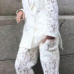 ZARA  LACE BLAZER w/ Slits & Buttons White Color NEW Photo 0