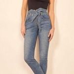 Reformation  Jeans Womens 28 Yasmin Belted High Rise Straight Leg Blue Denim Photo 0