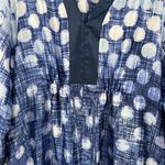 Oscar de la Renta  Pink Label Blue Polka Dot Batik Print Caftan Coverup Robe Photo 7