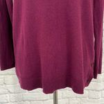 Talbots women M petite scoopneck Longsleeve sweater w/side buttons purple Photo 2