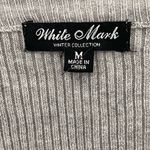 White Mark Winter Collection Light Gray Ribbed Knit Long Sleeve Vneck Sweater M Size M Photo 6