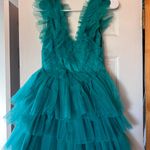 triple threads Teal Tulle Dress Photo 1
