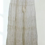 Elegant Cream Maxi Skirt White Size L Photo 0