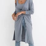 Madewell ππ Duster Cardigan Twin Set ~ Sunfaded Indigo Blue Large L NWT Photo 1