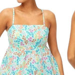 J.Crew  Shirt Women 6 Green Floral Tie Back Tank‎ Top Cami NWT Boho Cottagecore Photo 0