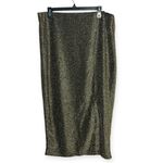 Eloquii Gold Shimmery Midi Skirt with front slit Photo 3