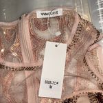 Vvm Curve Formal Dress. Size Medium. Rose Gold. Sheer Top. NWT. Has Stretch Gold Photo 10