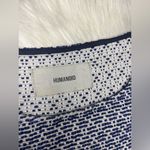 humanoid navy blue/cream 3/4 sleeve textured shirt dress sz Small Blue Photo 1