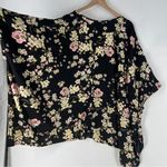 Torrid  Black Floral Lightweight V-Neck Full‎ Zip Front Tunic Cape Top Size 3X Photo 9