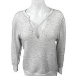LNA Revolve Women's Gray Heather Criss Cross Pullover Sweater Sweatshirt Top S Photo 0