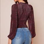 ZARA Accordion Patterned Crop Blouse Medium Photo 1