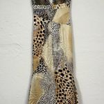 Jovani Black & Tan Animal Print Silk Patchwork Maxi Dress Womens 2 Formal Gown Photo 2