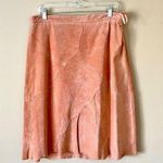 JERRY LEWIS | Pink Genuine Suede Leather Midi Skirt Sz 14 Photo 0