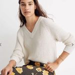 Madewell  Arden V-Neck Crop Pullover Sweater in Golden Pecan Photo 0