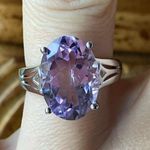 Natural Lavender Amethyst Sterling Silver Cocktail Ring Size 5.75 Photo 0