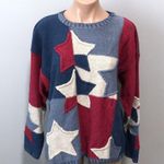 Timberlea Patriotic Stars Sweater Red White Blue Size L Photo 3