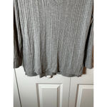 Andrew Marc  Gray Ribbed V-Neck Sweater S Photo 2