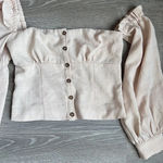 Song Of Style Emery Top One Shoulder Ruffle Beige Check White Photo 2