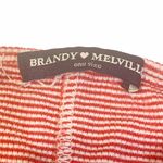 Brandy Melville One Size Red Ribbed Striped Cotton Halter Sleeveless Top Photo 2