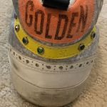 Golden Goose  Gray and White Sneakers with Blue Laces Photo 4