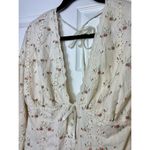 ASOS  Design Cream Pink Floral Eyelet Lace Mini Dress Blouson Sleeve Sz 6 Medium Photo 8