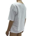Rafaella  Cotton White Keyhole Cutout Embellished Short Sleeve Tee Top Womens XL Photo 5