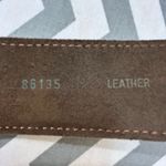 Gail LaBelle Luxury Heavy silver genuine suede leather with rainbow stitch Belt Brown Photo 9