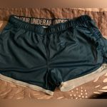 Under Armour White and Blue Mesh UA Running Shorts Photo 2