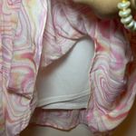 Moon River ๐VGUC Retro Print Swirl Puff Sleeve Baby Doll Top Size L Photo 2