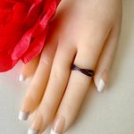 Black Crossed Band Ring, Size 8 Photo 2