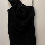 J.Crew  black one shoulder linen dress size Large Photo 2