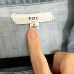 FATE full zip chambray light jacket sweater tencel lightweight size small Blue Photo 3