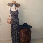 Cute black & white paisley maxi dress size XS/S spaghetti straps ruffles EUC Photo 3