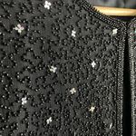 Mark & John Gopal Vintage Womens size L 100% Silk Beaded Open Cardigan Jacket Black Size L Photo 5