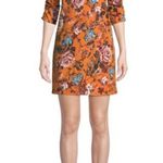 Laundry by Shelli Segal Laundry Gathered Sleeve Floral Mini Dress, Pumpkin Teal Size 8 New w/Tag $88 Photo 12