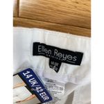 New Ellen Reyes Straight Leg Pant Womens 14 White Linen Blend Casual Tie Belt Photo 2