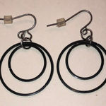 Elegant Black Double Hoop Boho Earrings Photo 0