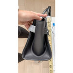 Michael Kors Satchel Black Carmen Medium Belted Flap Saffiano Leather Purse Photo 8