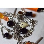 Source Unknown NWT Halloween Pumpkin Earrings & Dangle Charms Silver Tone Chain 20" Necklace Photo 2