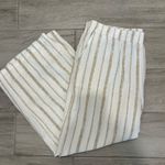 JM Collection  White and Tan Striped Cropped pants size Medium‎ Photo 1