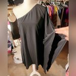Fashionomics XL Fashion Independent one dolman sleeve open shoulder Black dress top zip closu Photo 1