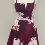 Trixxi Burgundy And white Flower Dress Photo 0