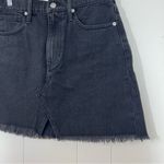 Madewell  Black Rigid Denim A-Line Mini Skirt Lunar Wash Cutout Edition Photo 3