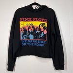 Pink Floyd  Black Graphic Hoodie Sweater Cropped Frayed Hem Large Music Cozy Photo 0