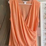 Athleta Breezy Wrap Tank Top Linen-like breathable - Orange Size L - NWT Photo 0
