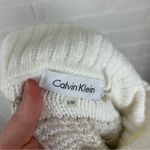 Calvin Klein Neutral Fuzzy Striped Knit Wrap Sweater Size S/M Photo 2
