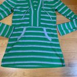 Juicy Couture Pam Gela Henley Hoodie Top Striped Green and Gray Women’s Large Photo 1