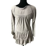 Anthropologie Meadow Rue Crochet Tiered Long Sleeve Top XS Women’s Gray Photo 2
